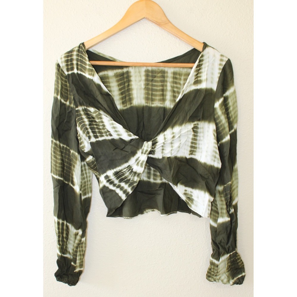 Line & Dot Womens Long Sleeve Tie Dye Crop Top S NWT